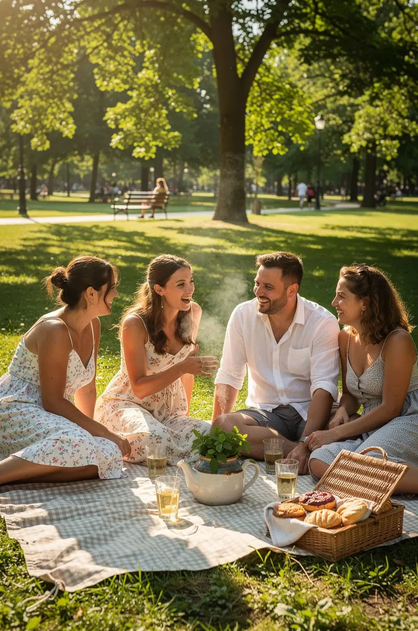 Családi együttlét meleg teával, amely támogatja a közös, ízületbarát és stresszmentes pillanatokat a mindennapokban